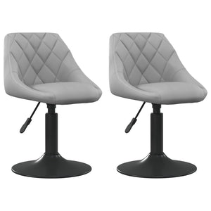 vidaXL Swivel Dining Chairs 2 pcs Light Grey Velvet