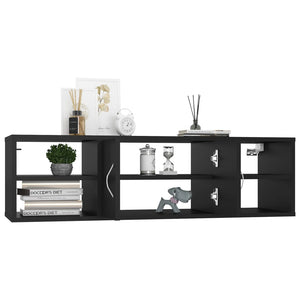 vidaXL Wall Shelf Black 102x30x29 cm Engineered Wood