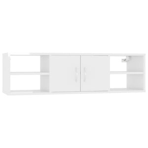 vidaXL Wall Shelf High Gloss White 102x30x29 cm Engineered Wood