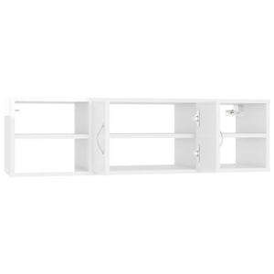 vidaXL Wall Shelf High Gloss White 102x30x29 cm Engineered Wood