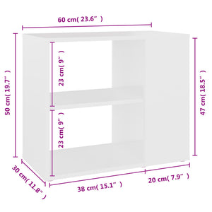 vidaXL Side Cabinet White 60x30x50 cm Engineered Wood