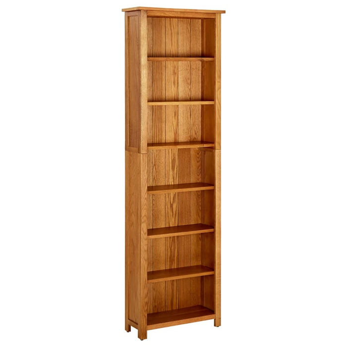 vidaXL 7-Tier Bookcase 60x22x200 cm Solid Oak Wood