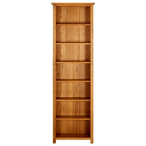 vidaXL 7-Tier Bookcase 60x22x200 cm Solid Oak Wood