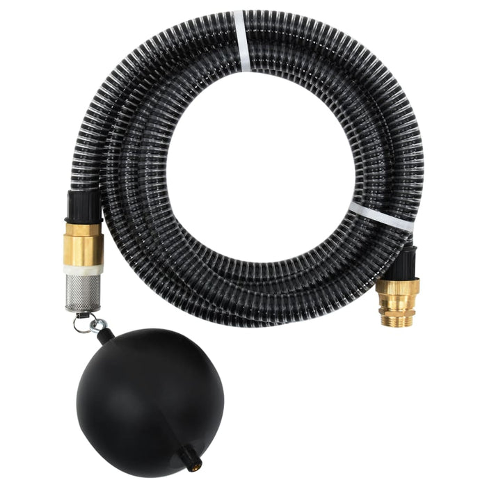 vidaXL Suction Hose with Brass Connectors Black 1.1" 5 m PVC