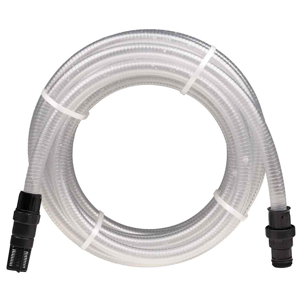 vidaXL Suction Hose with PVC Connectors Transparent 1 10 m PVC