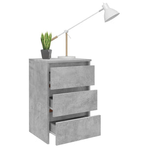 vidaXL Bed Cabinet Concrete Grey 40x35x62.5 cm Engineered Wood