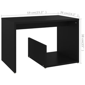 vidaXL Side Table Black 59x36x38 cm Engineered Wood