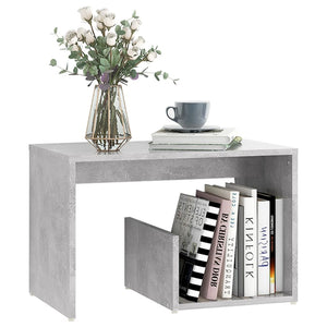 vidaXL Side Table Concrete Grey 59x36x38 cm Engineered Wood