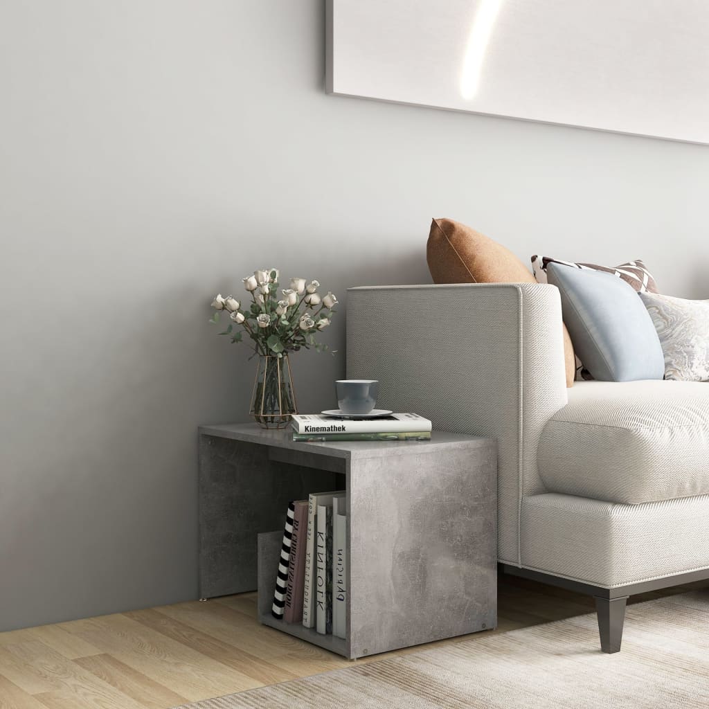 vidaXL Side Table Concrete Grey 59x36x38 cm Engineered Wood