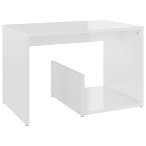 vidaXL Side Table High Gloss White 59x36x38 cm Engineered Wood