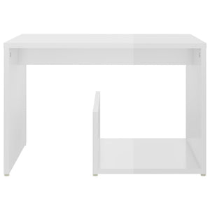 vidaXL Side Table High Gloss White 59x36x38 cm Engineered Wood