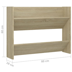 vidaXL Wall Shoe Cabinet Sonoma Oak 80x18x60 cm Engineered Wood