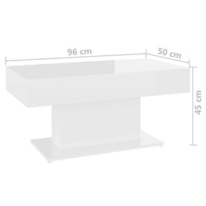 vidaXL Coffee Table High Gloss White 96x50x45 cm Engineered Wood