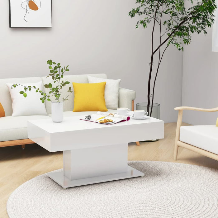 vidaXL Coffee Table High Gloss White 96x50x45 cm Engineered Wood