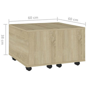 vidaXL Coffee Table Sonoma Oak 60x60x38 cm Engineered Wood