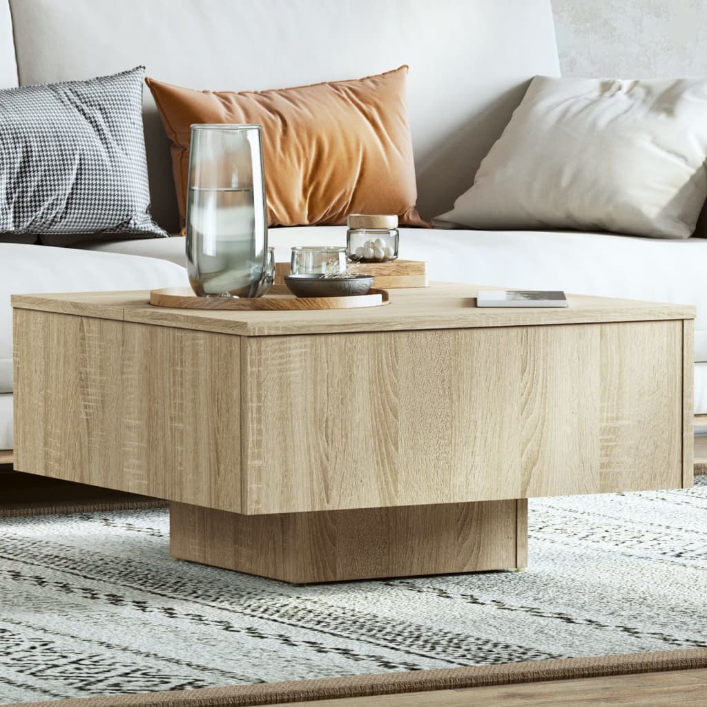 vidaXL Coffee Table Sonoma Oak 60x60x31.5 cm Engineered Wood