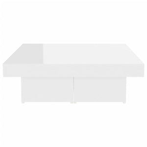 vidaXL Coffee Table High Gloss White 90x90x28 cm Engineered Wood