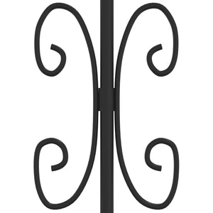 vidaXL Garden Fence with Spear Top Black 165 cm Powder-coated Steel