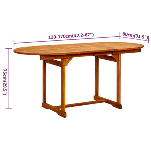 vidaXL 5 Piece Garden Dining Set Solid Wood Acacia