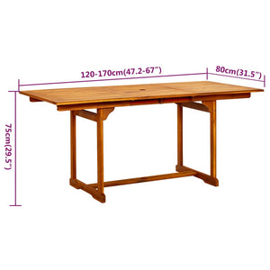 vidaXL 7 Piece Garden Dining Set Solid Wood Acacia