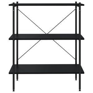 vidaXL 3-Tier Shelving Unit Black 80x40x92 cm