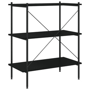 vidaXL 3-Tier Shelving Unit Black 80x40x92 cm