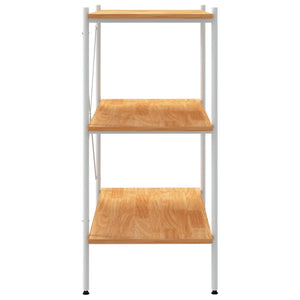 vidaXL 3-Tier Shelving Unit White and Oak 80x40x92 cm