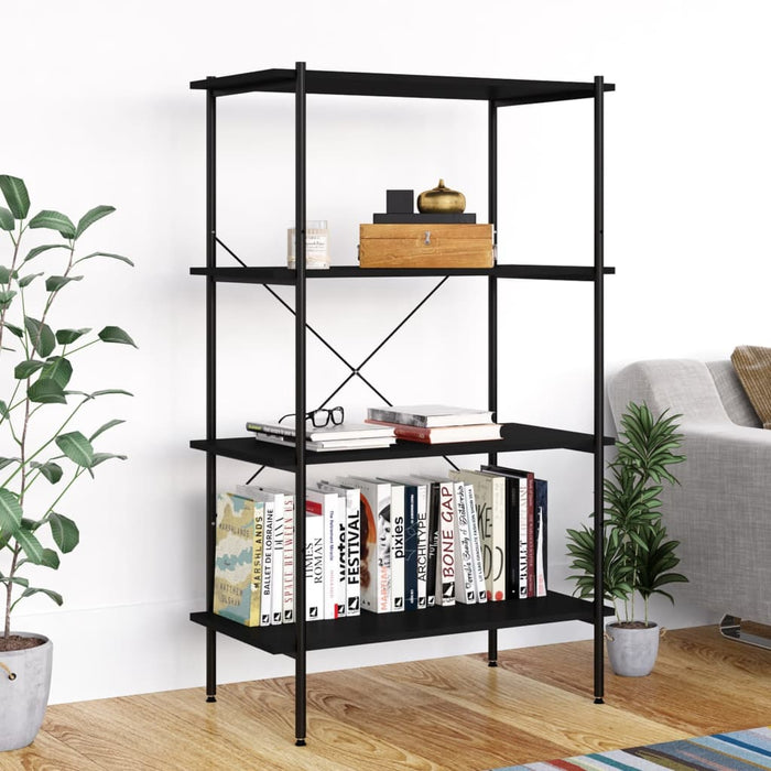 vidaXL 4-Tier Shelving Unit Black 80x40x130 cm