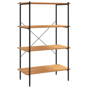 vidaXL 4-Tier Shelving Unit Black and Oak 80x40x130 cm