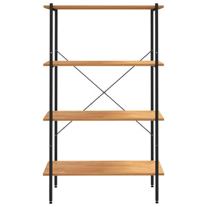 vidaXL 4-Tier Shelving Unit Black and Oak 80x40x130 cm