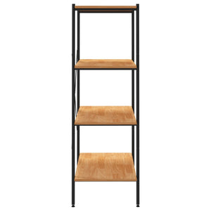 vidaXL 4-Tier Shelving Unit Black and Oak 80x40x130 cm