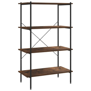 vidaXL 4-Tier Shelving Unit Black and Dark Wood 80x40x130 cm