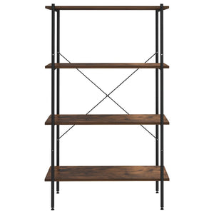 vidaXL 4-Tier Shelving Unit Black and Dark Wood 80x40x130 cm