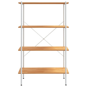 vidaXL 4-Tier Shelving Unit White and Oak 80x40x130 cm