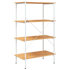 vidaXL 4-Tier Shelving Unit White and Oak 80x40x130 cm