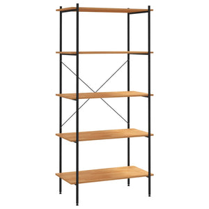 vidaXL 5-Tier Shelving Unit Black and Oak 80x40x163 cm