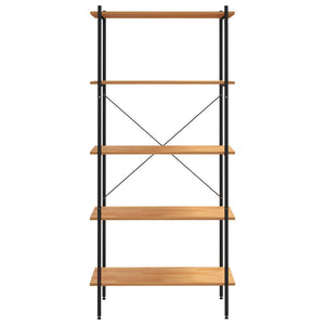 vidaXL 5-Tier Shelving Unit Black and Oak 80x40x163 cm