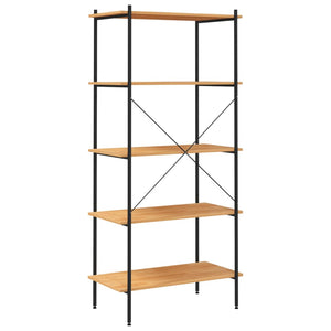 vidaXL 5-Tier Shelving Unit Black and Oak 80x40x163 cm