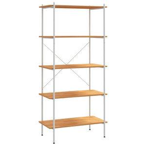 vidaXL 5-Tier Shelving Unit White and Oak 80x40x163 cm