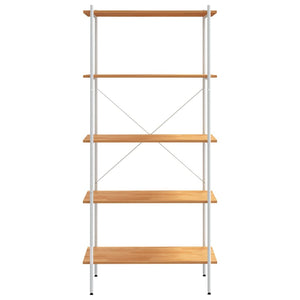 vidaXL 5-Tier Shelving Unit White and Oak 80x40x163 cm