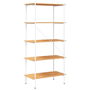 vidaXL 5-Tier Shelving Unit White and Oak 80x40x163 cm