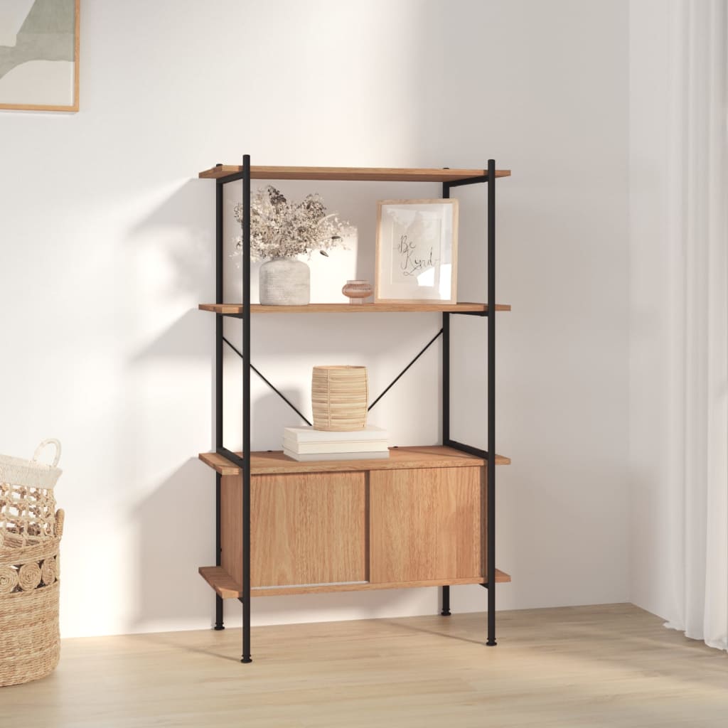 vidaXL 4-Tier Shelving Unit with Cabinet 80x40x130 cm Steel and Engineered Wood