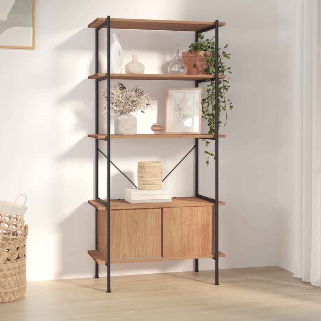 vidaXL 5-Tier Shelving Unit with Cabinet 80x40x163 cm Steel and Engineered Wood