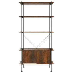 vidaXL 5-Tier Shelving Unit with Cabinet 80x40x163 cm Steel and Engineered Wood