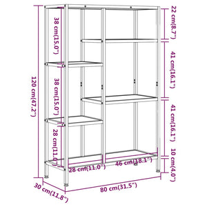 vidaXL Book Shelf 80x30x120 cm Steel and Engineered Wood