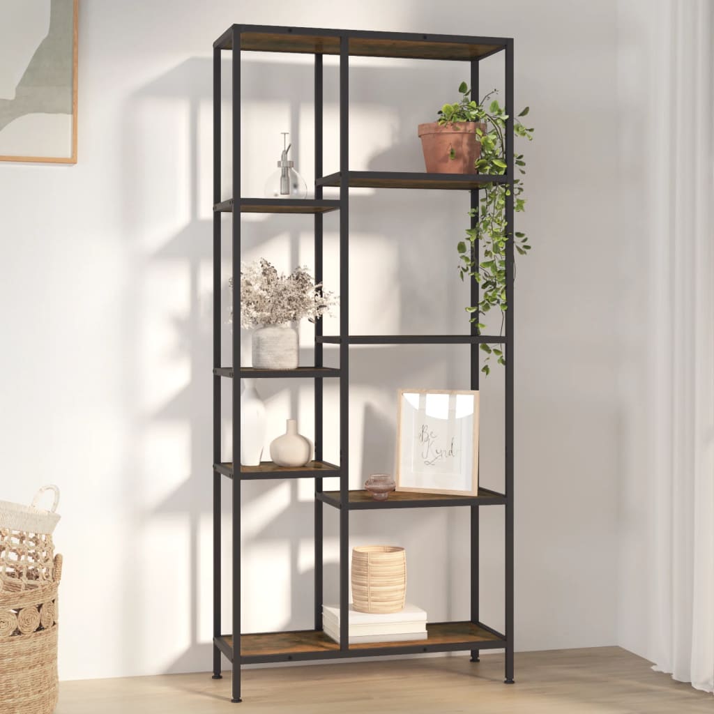 vidaXL Book Shelf 80x30x180 cm Steel and Engineered Wood