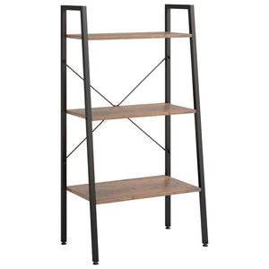 vidaXL 3-Tier Standing Shelf Dark Brown and Black 56x35x108 cm