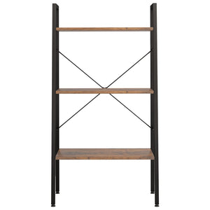 vidaXL 3-Tier Standing Shelf Dark Brown and Black 56x35x108 cm