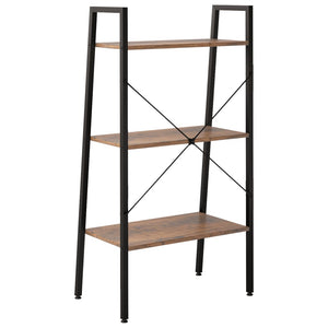 vidaXL 3-Tier Standing Shelf Dark Brown and Black 56x35x108 cm