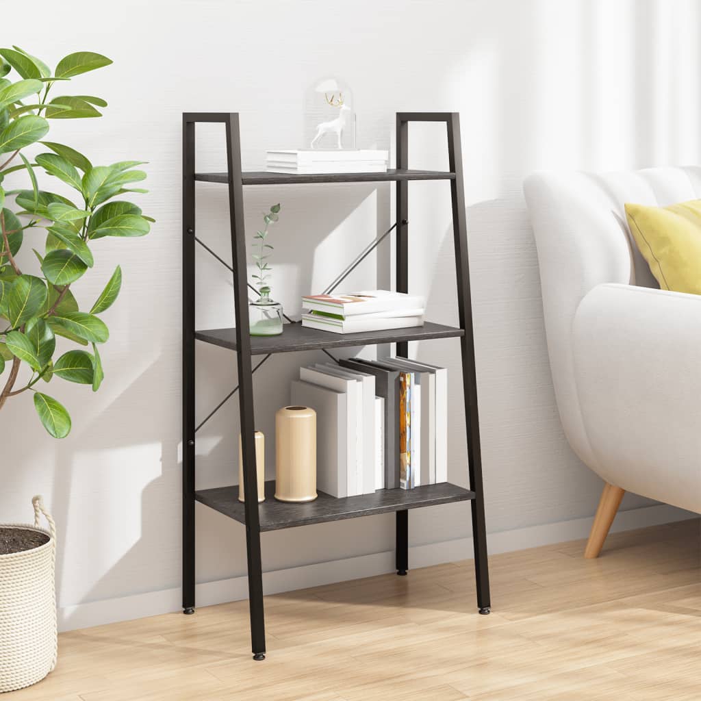 vidaXL 3-Tier Standing Shelf Black 56x35x108 cm